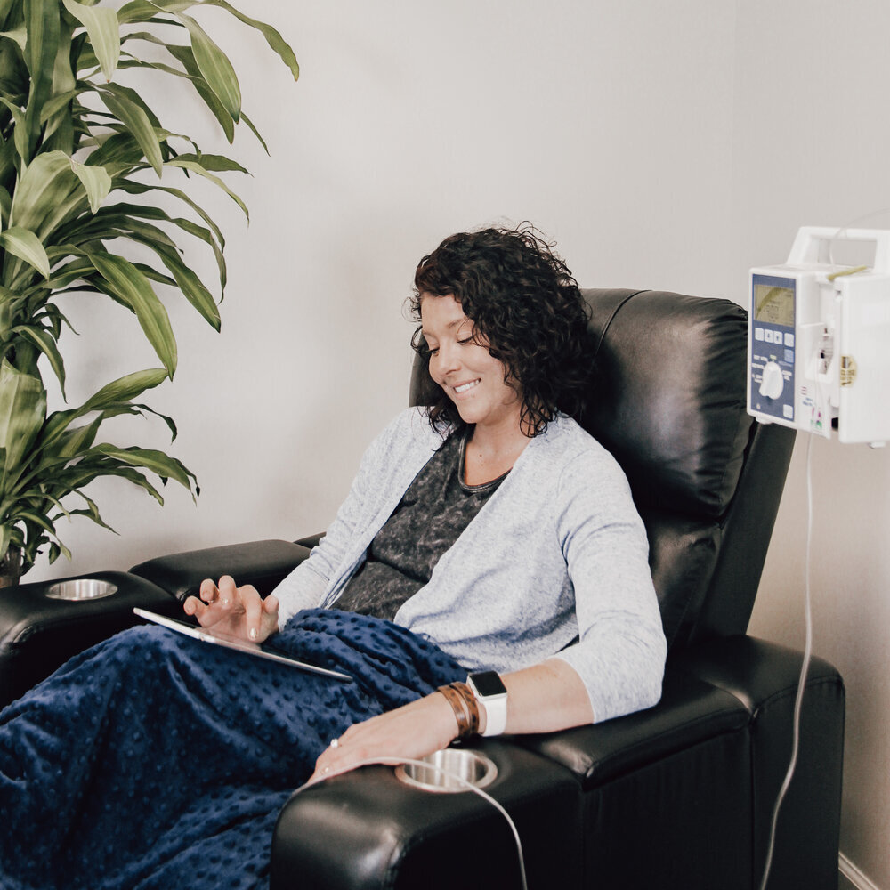 Infusion Solution Patient in Chair